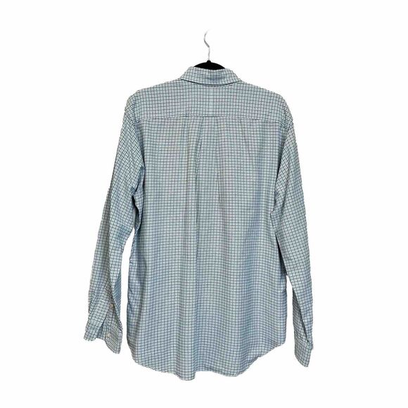 VINTAGE Polo Ralph Lauren Blue White Black Plaid Shirt Size Large Classic‎ Fit - Picture 2 of 7